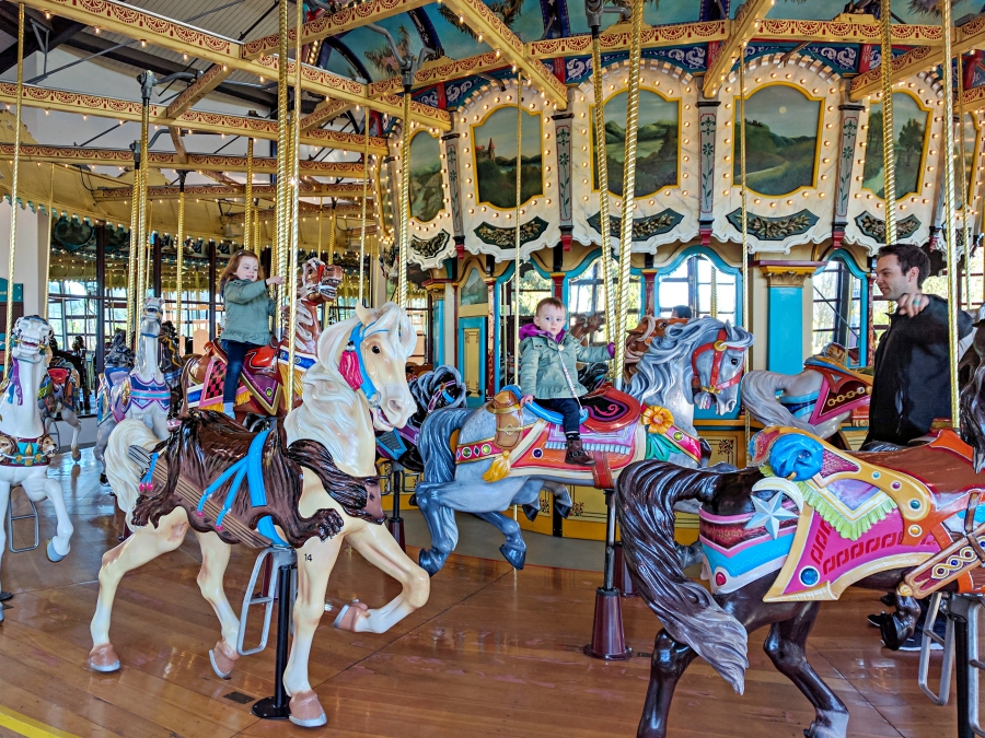 Family Day: Woodland Park Zoo, riding on the carousel