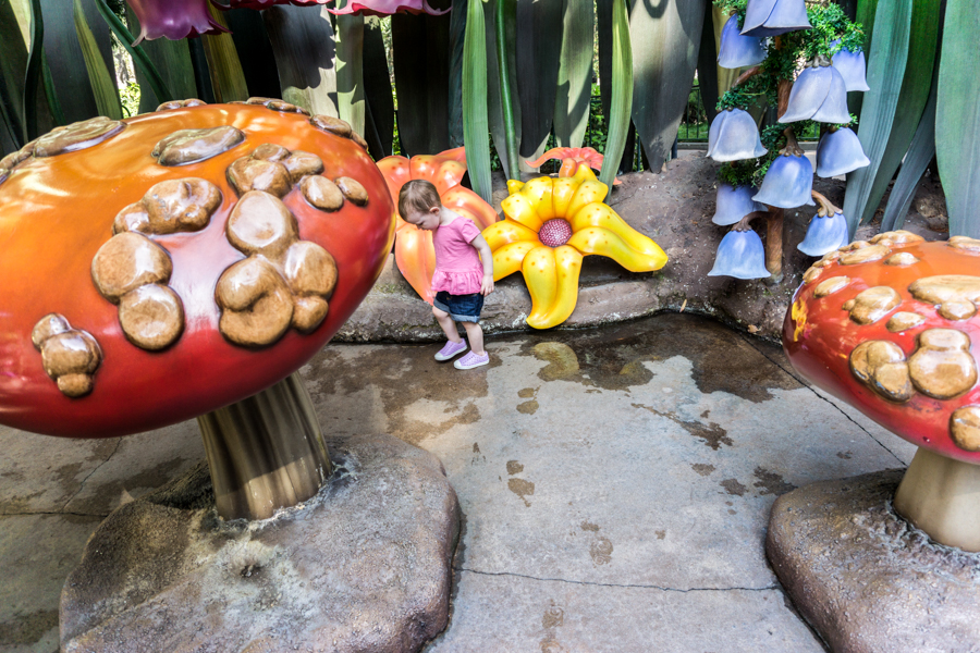 Walking through Pixie Hallow in Disneyland. Taking a toddler to Disneyland. Tinkerbell.